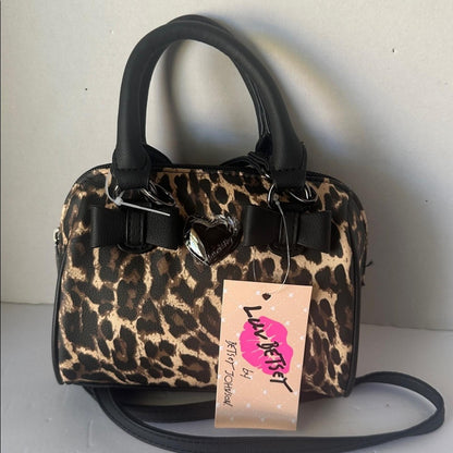 NWTRare Luv Betsey Johnson Leopard Print Mini Barrel Bag
