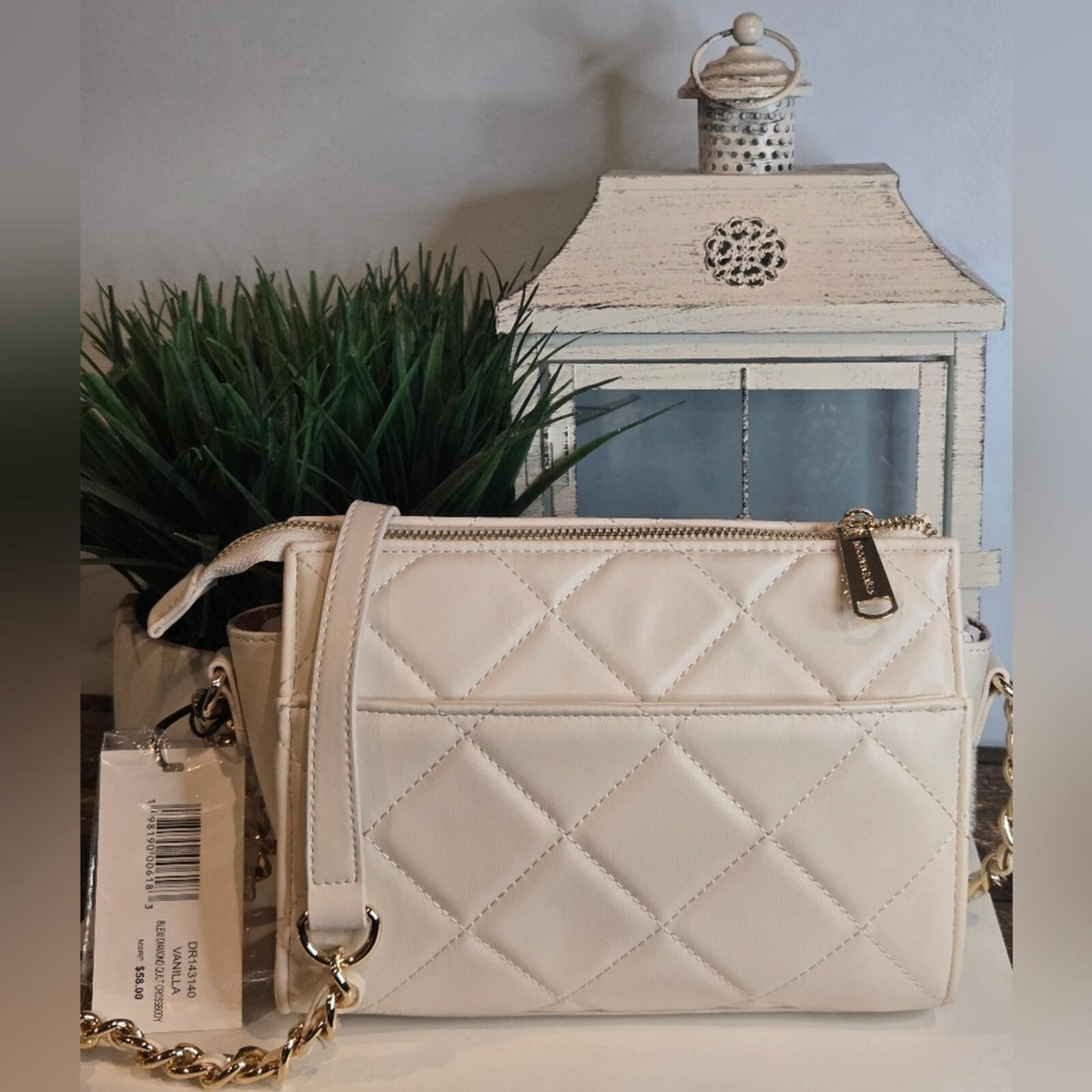 NWT Steve Madden Blexi Quilted Crossbody – Cream & Gold (Rare/Sold Out)