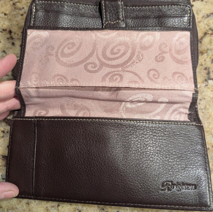 Brighton Brown Leather Women's Wallet with Decorative Metal Accent