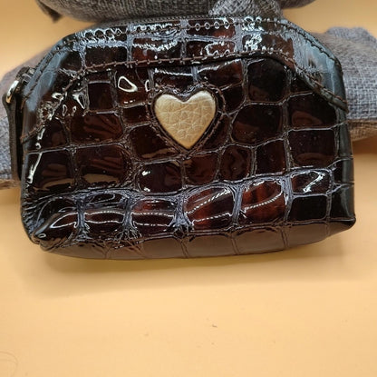 Brighton Heart Brown Croc Patent Leather Small Coin Purse!