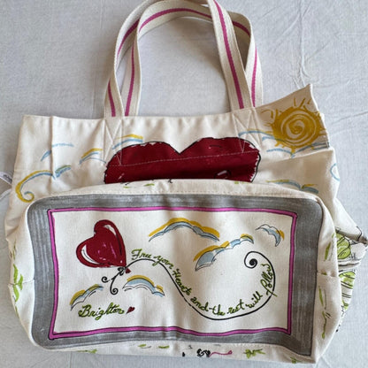 Brighton Women's Canvas Tote Bag with Balloon Print