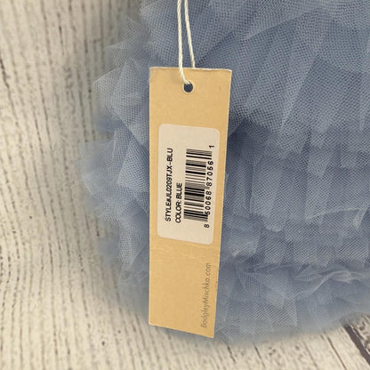 Badgley Mischka Jewel Purse Blue Tulle Ruffle Evening Bag Prom Wedding Girly