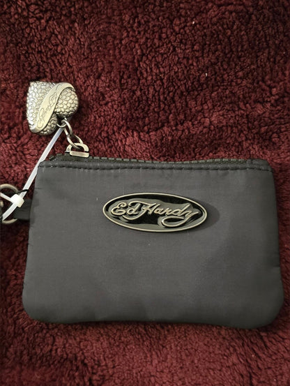 Ed Hardy Love Kills Slowly 3 PcSet, Coin Pouch, Card Holder & Wrist Strap. NWT