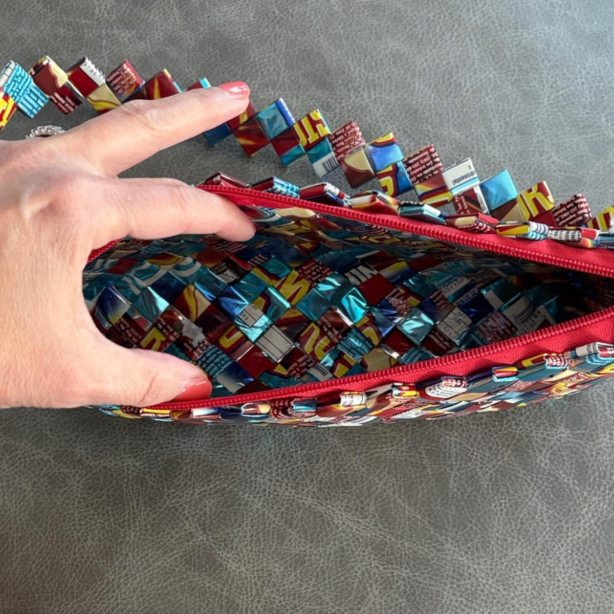 Handwoven Multicolor Woven Shoulder Bag Clutch Artisan Boho