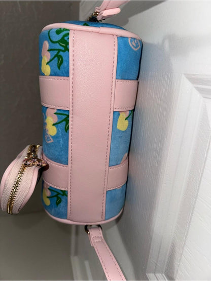 Juicy Couture Blue & Pink Mini Barrel Crossbody Bag with Coin Purse