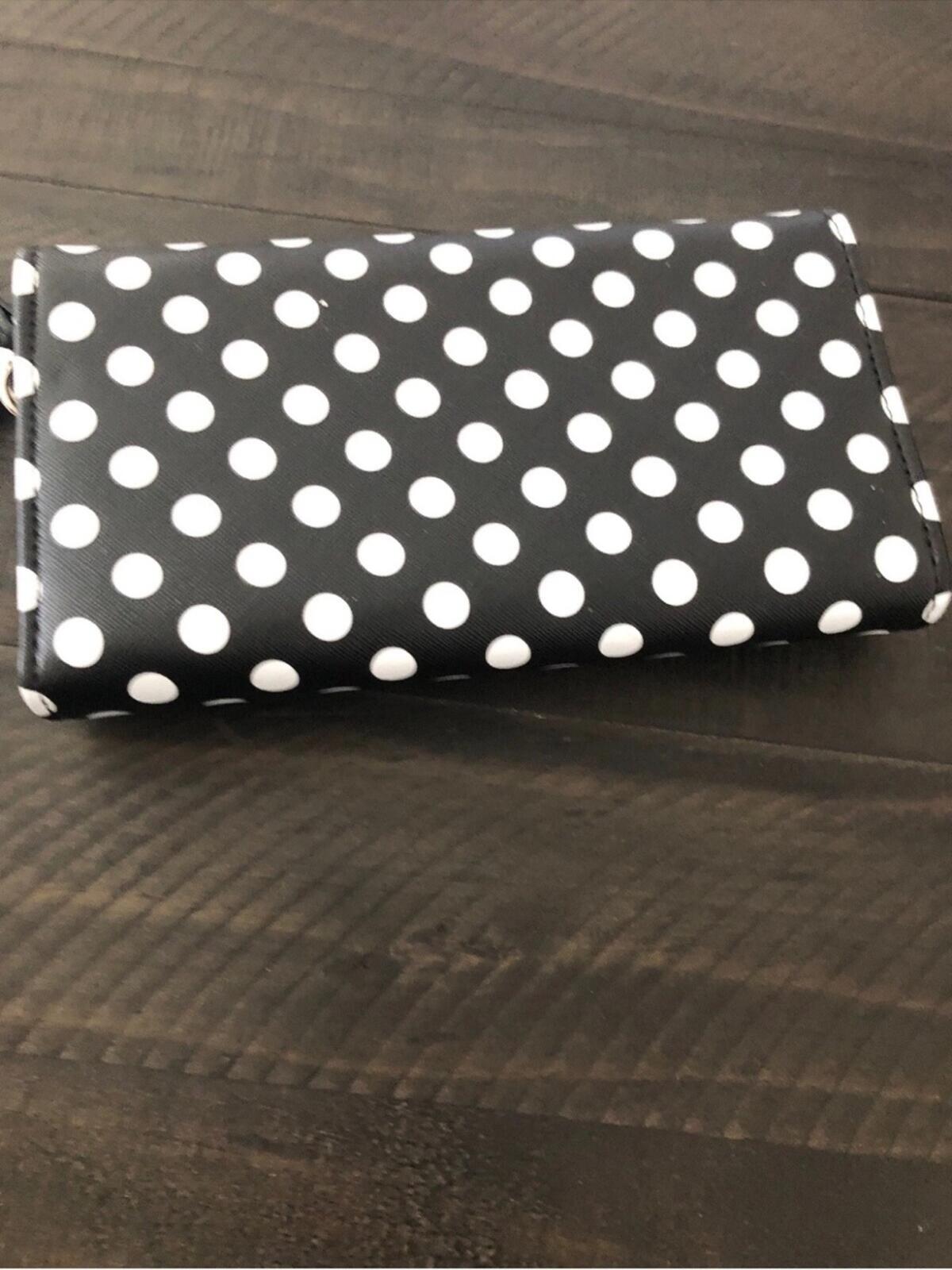 Disney Minnie Mouse Polka Dot Wristlet Wallet Red Bow NWT