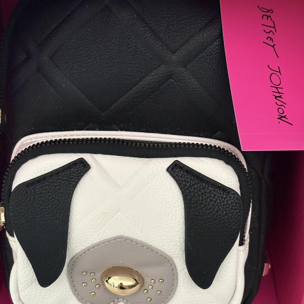 Betsey Johnson Puppy Dog Mini Backpack & Floral Card Case 2pc Gift Box Set NIB