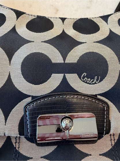 Coach Hamptons Brown Signature Canvas Hobo Shoulder Bag