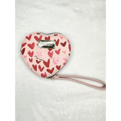 Juicy Couture Pink Heart-Shaped Wristlet Zip Wallet