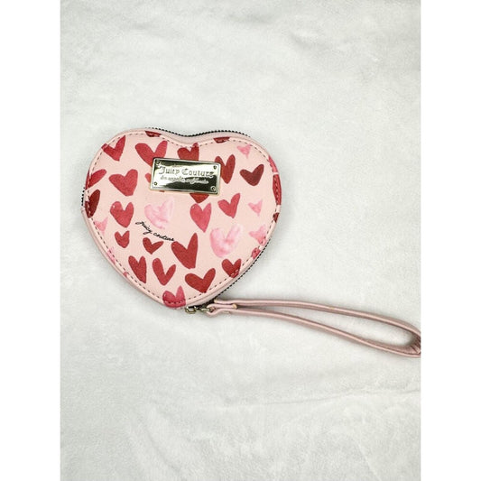 Juicy Couture Pink Heart-Shaped Wristlet Zip Wallet
