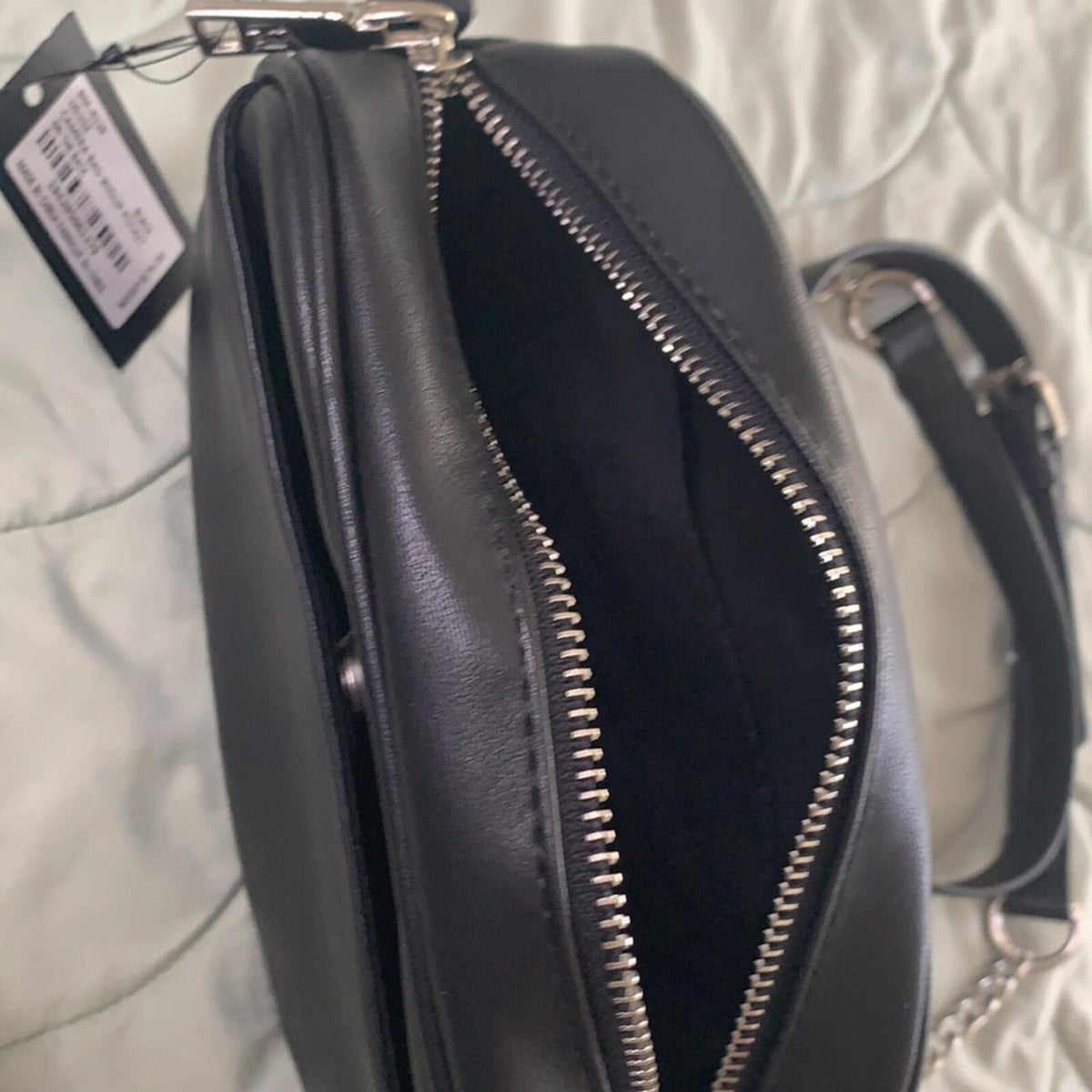 Badgley Mischka Black Vegan Leather Shoulder Bag with Chain Strap  nwt