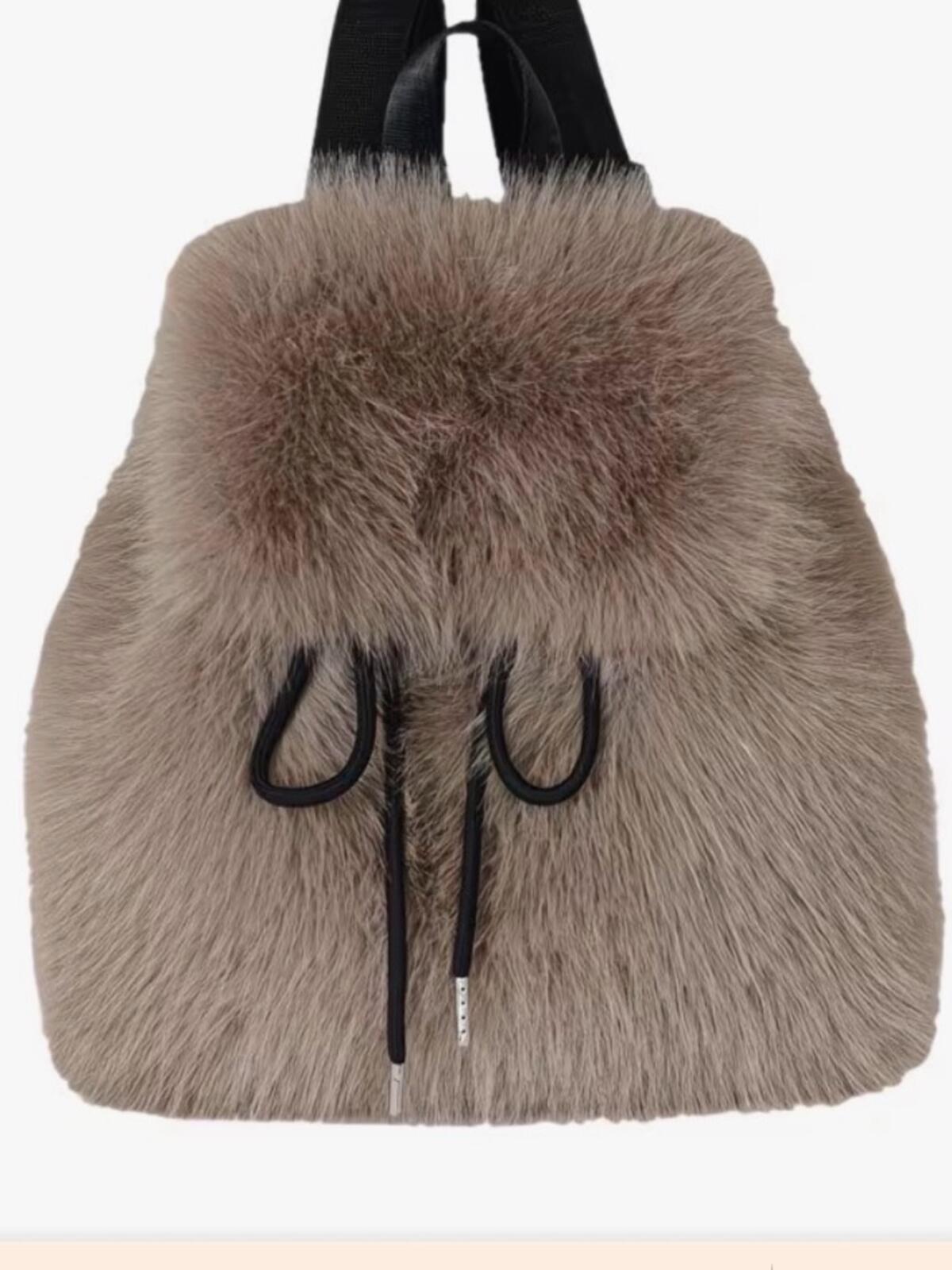 Pink Leopard Faux Fur Mini Backpack | Plush Cozy Y2K Statement Bag