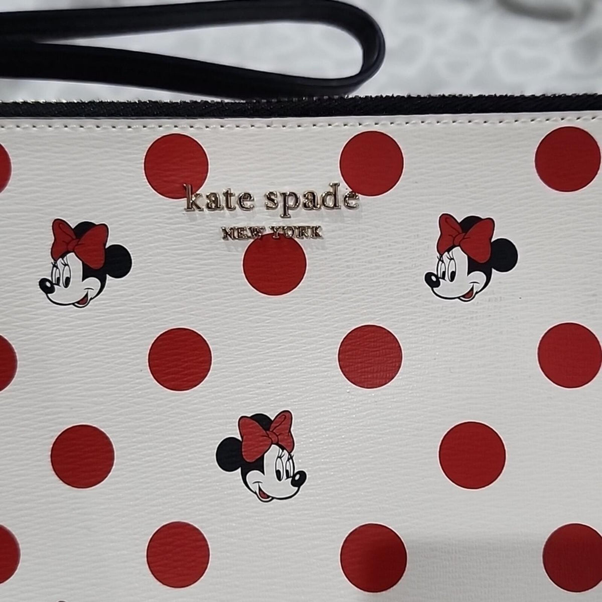 Kate Spade Disney Minnie Mouse Love My Dots Wristlet Pouch Clutch NWOT