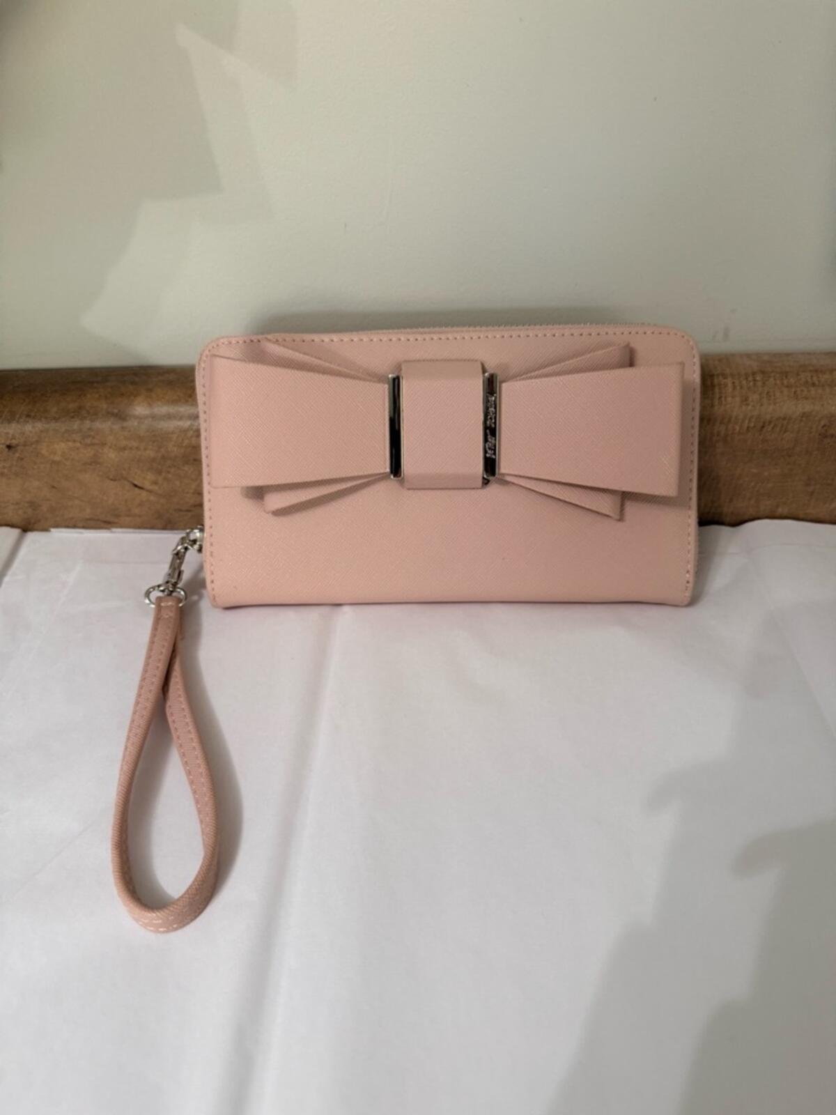 Betsey Johnson Blush Pink Bow Wristlet Wallet NWOT