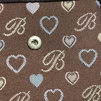 Brighton Brown leather  Heart Pattern small crossbody EUC
