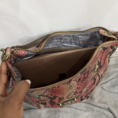 Vintage Y2k Simply Vera Vera Wang Pink Snakeskin Hobo Bag Grunge Sleaze