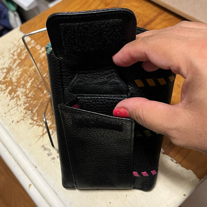 Brighton Black Leather Women's Crossbody Wallet with Colorful Accents