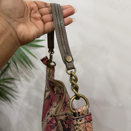 Vintage Y2k Simply Vera Vera Wang Pink Snakeskin Hobo Bag Grunge Sleaze
