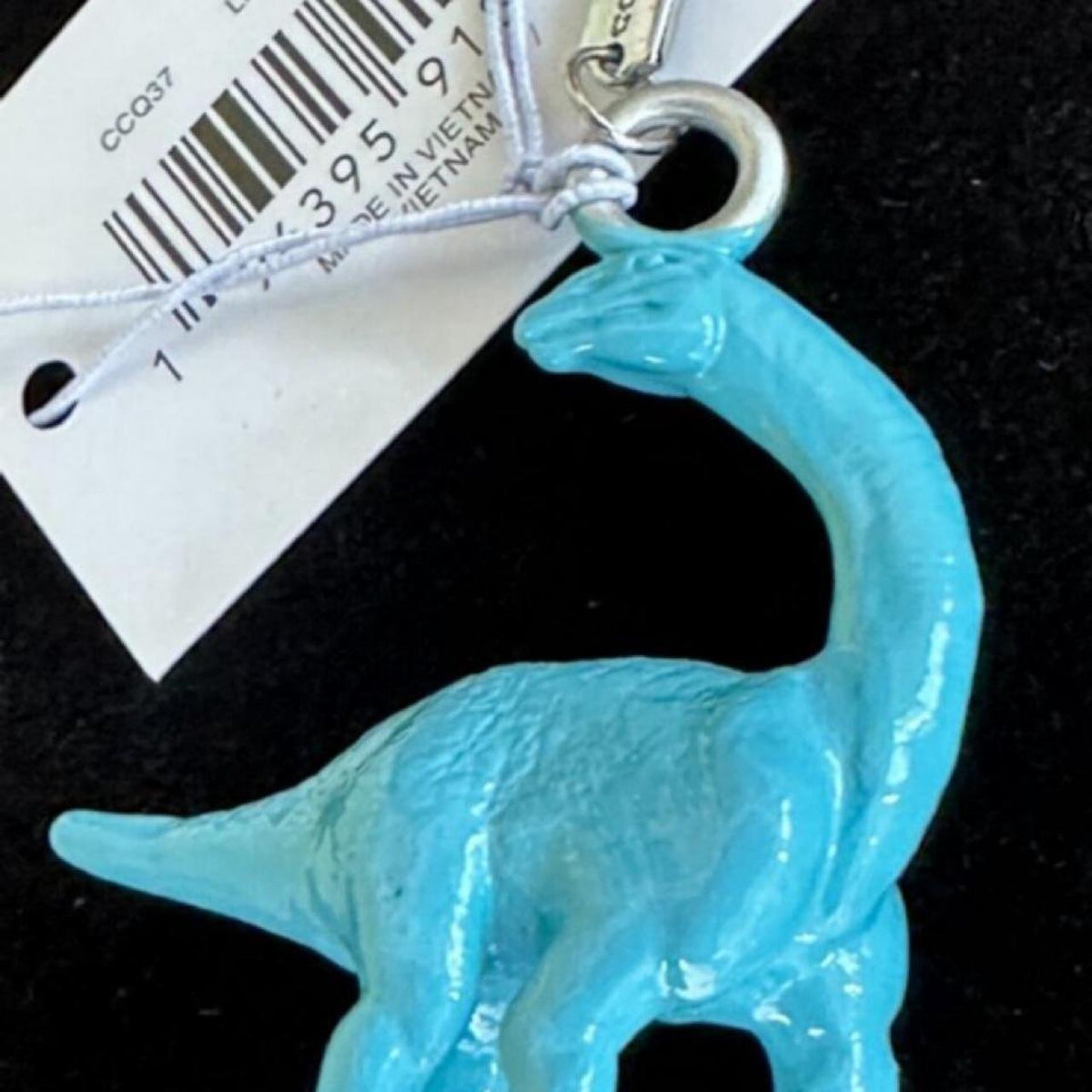 COACH Brachiosaurus Blue Dinosaur Enamel Bag Charm Keychain NWT discontinued