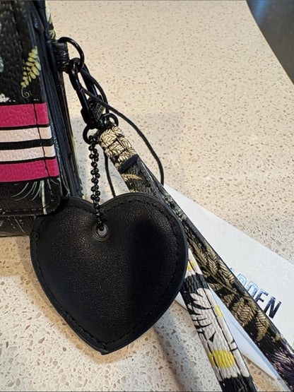 Steve Madden BLK Floral BKrissy Logo Trifold Wallet Wristlet