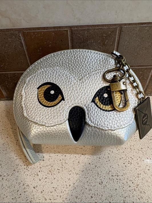 Harry Potter Silver Vegan Leather Owl Small Wallet/Coin Purse/Bag Charm