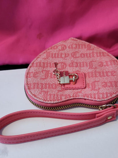 Juicy Couture Pink Heart Wristlet Crossbody Bag