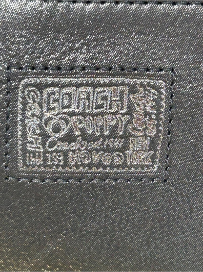 Coach Poppy Metallic Silver Wristlet Gold Accent NWT