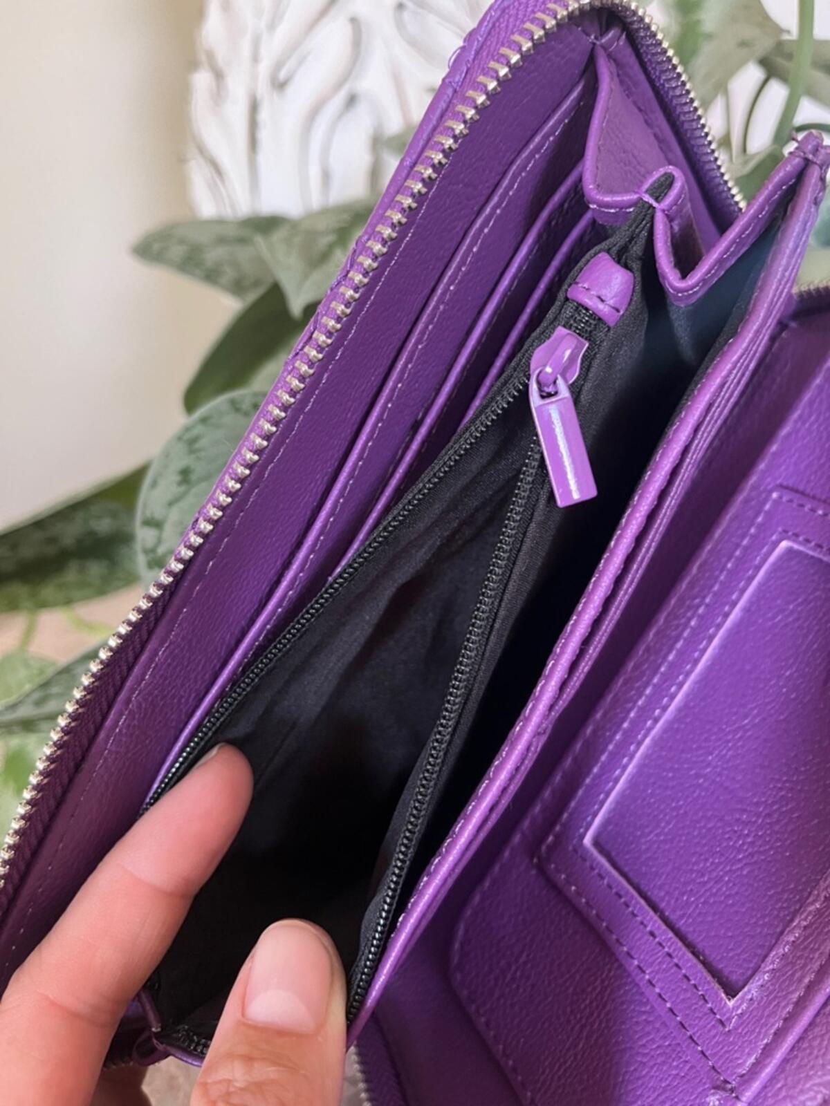 Betsey Johnson Vibrant Purple Quilted Heart Wristlet