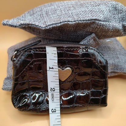 Brighton Heart Brown Croc Patent Leather Small Coin Purse!