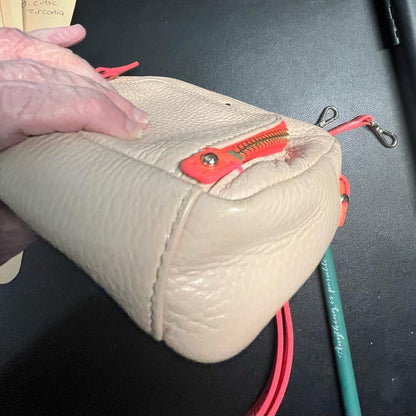 Kate Spade Fairmount Square Monday Taupe Coral Crossbody Bag Purse