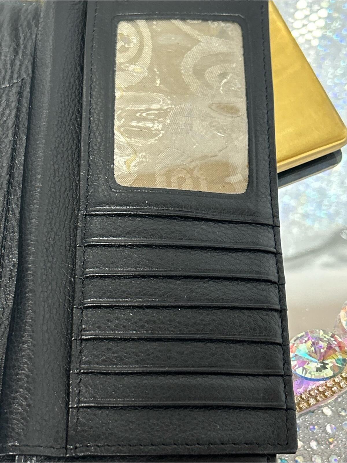 Brighton Black and Brown Leather Shoulder Bag with Silver-Tone Clasp