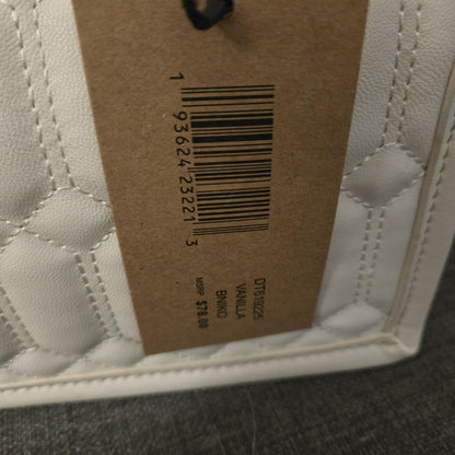 Steve Madden Vanilla White Quilted Tote Bag with Detachable Straps