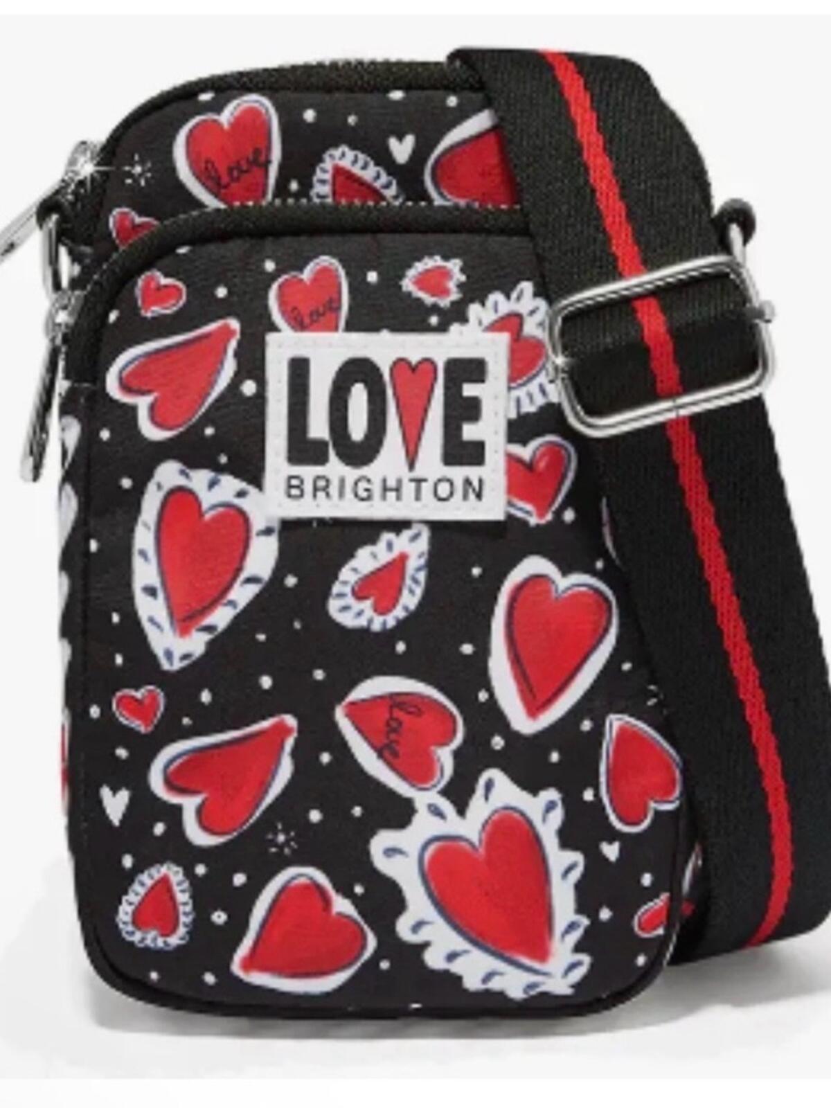 Brighton Hearts A Flutter
Crossbody Utility Bag Black
Red Adjustable Strap