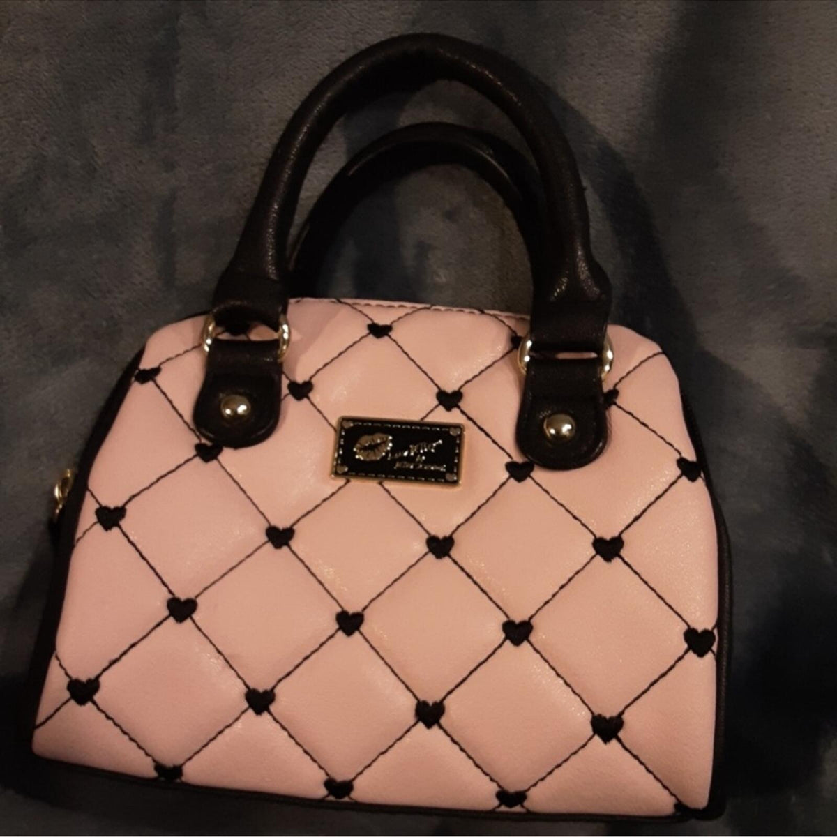 Betsey Johnson Pink and Black Mini Bag