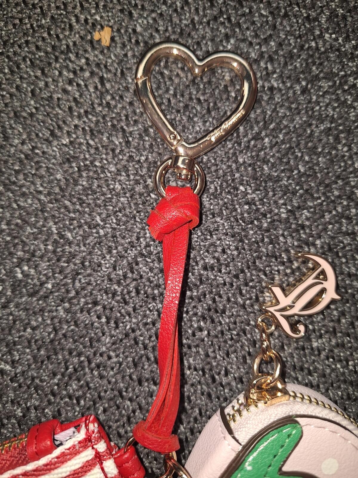 EXCLUSIVE Juicy Couture Red Stripe Wallet strawberry coin purse w charm