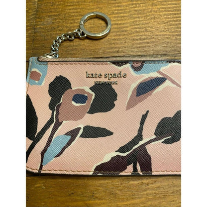 Kate Spade Cameron Paper Rose Card Holder Key blush pink floral Vintage
