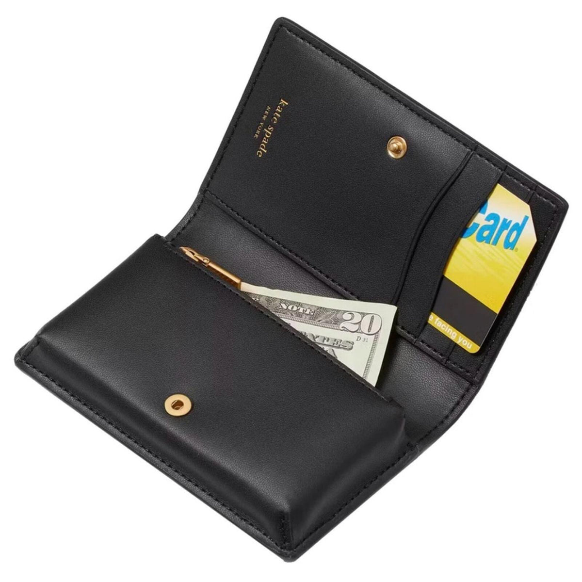 Kate Spade Laurel Way Mikas Pond Darla Black Mini Palm Bifold Wallet NWOT