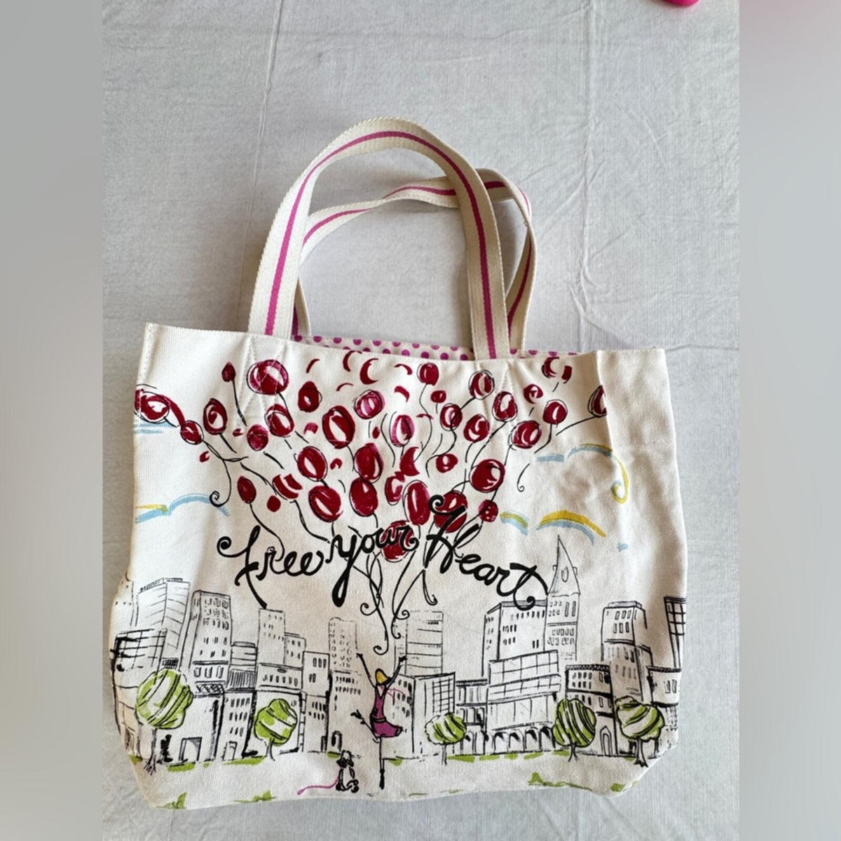 Brighton Women's Canvas Tote Bag with Balloon Print