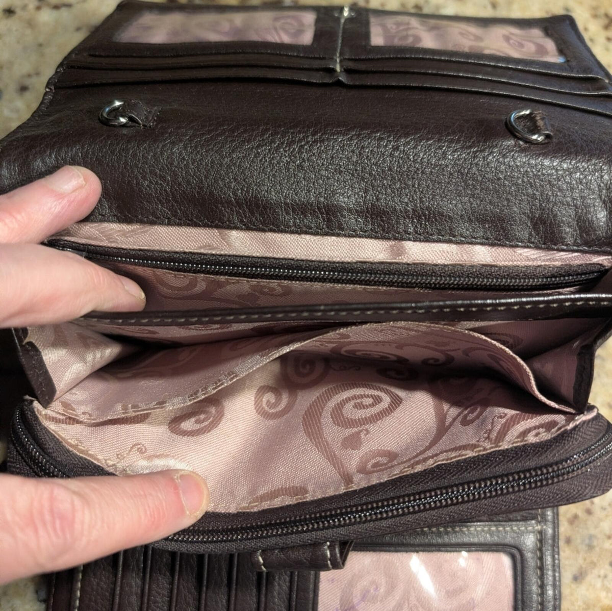 Brighton Brown Leather Women's Wallet with Decorative Metal Accent