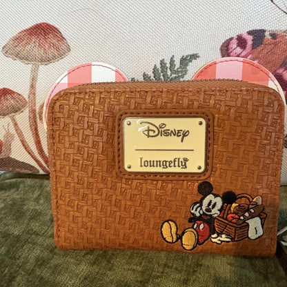 Loungefly Mickey Mouse Red Checkered Zip Wallet