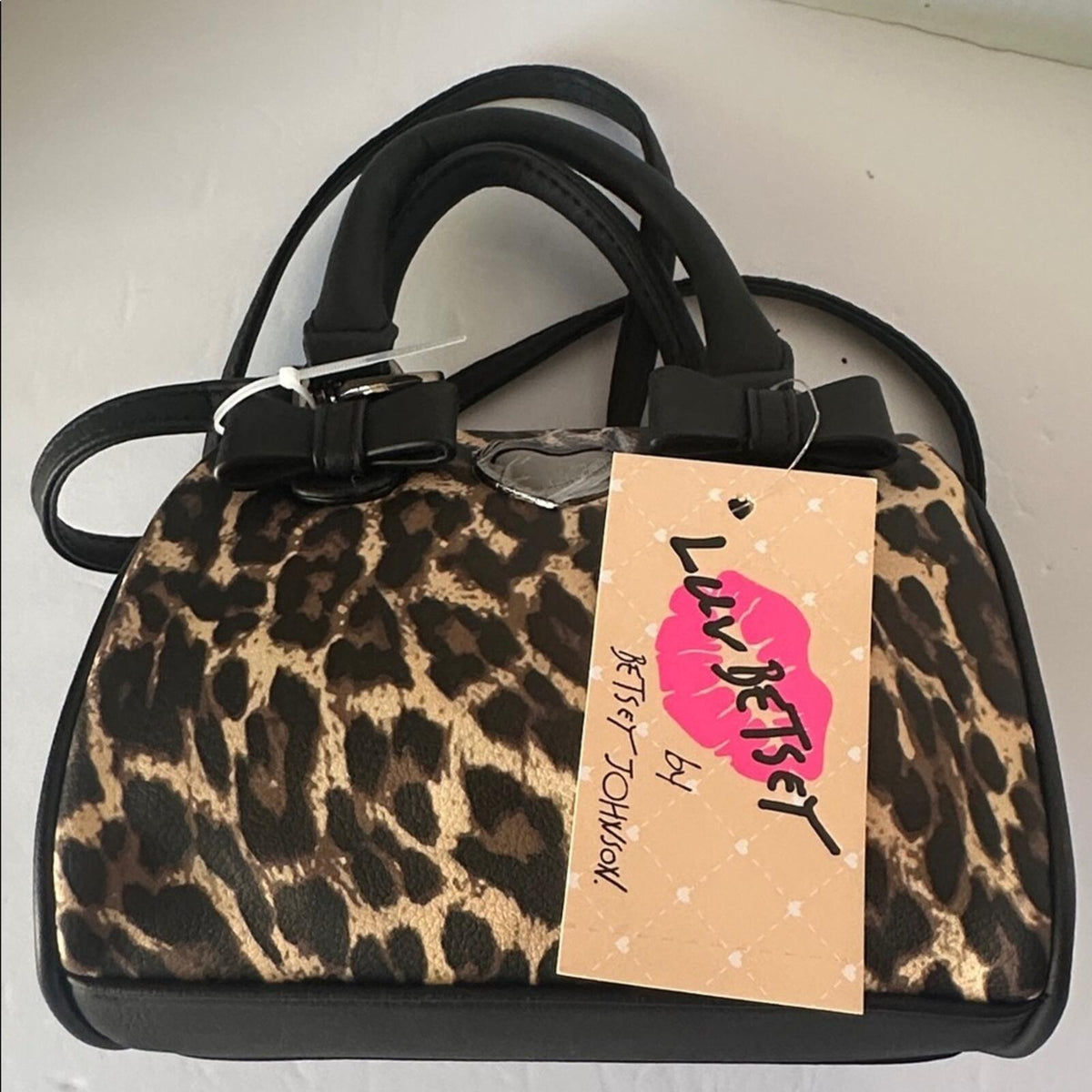 NWTRare Luv Betsey Johnson Leopard Print Mini Barrel Bag