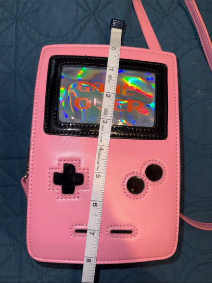 Custom Brand Pink Gamer Console Crossbody Bag with Holographic Screen - Y2K Chic