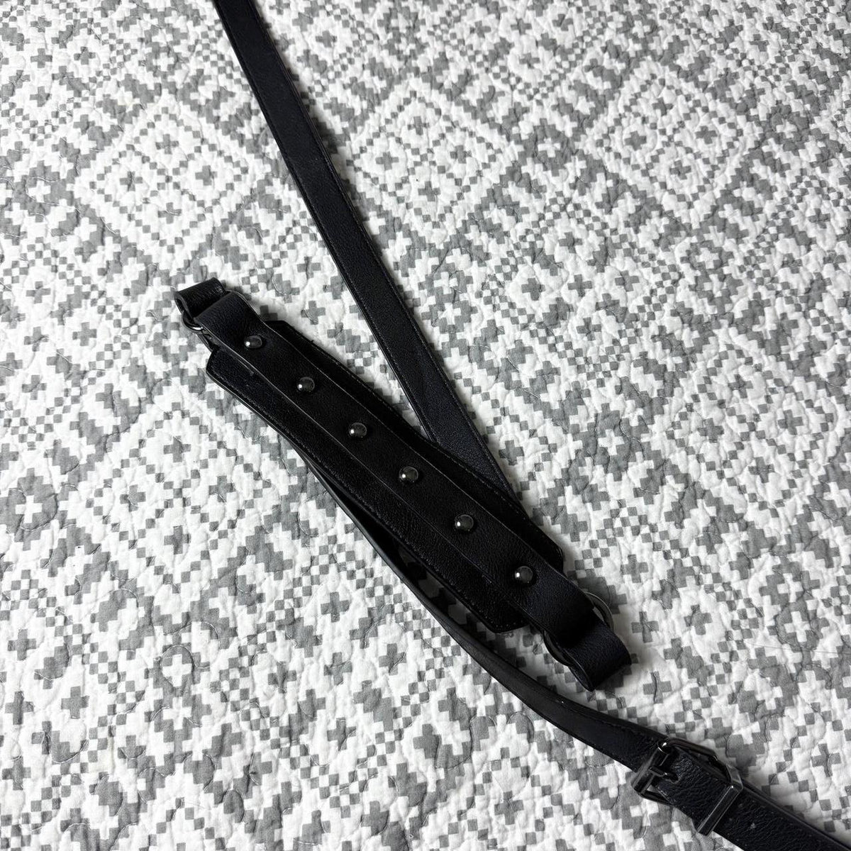 KILLSTAR Black faux leather studded crossbody bag strap. STRAP ONLY, NO