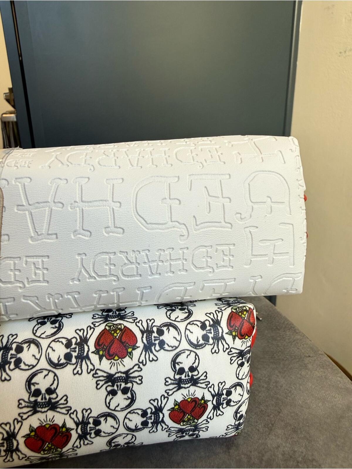 Ed Hardy "Love Kills Slowly" White Tattoo Graphic 2-Piece Bag Set