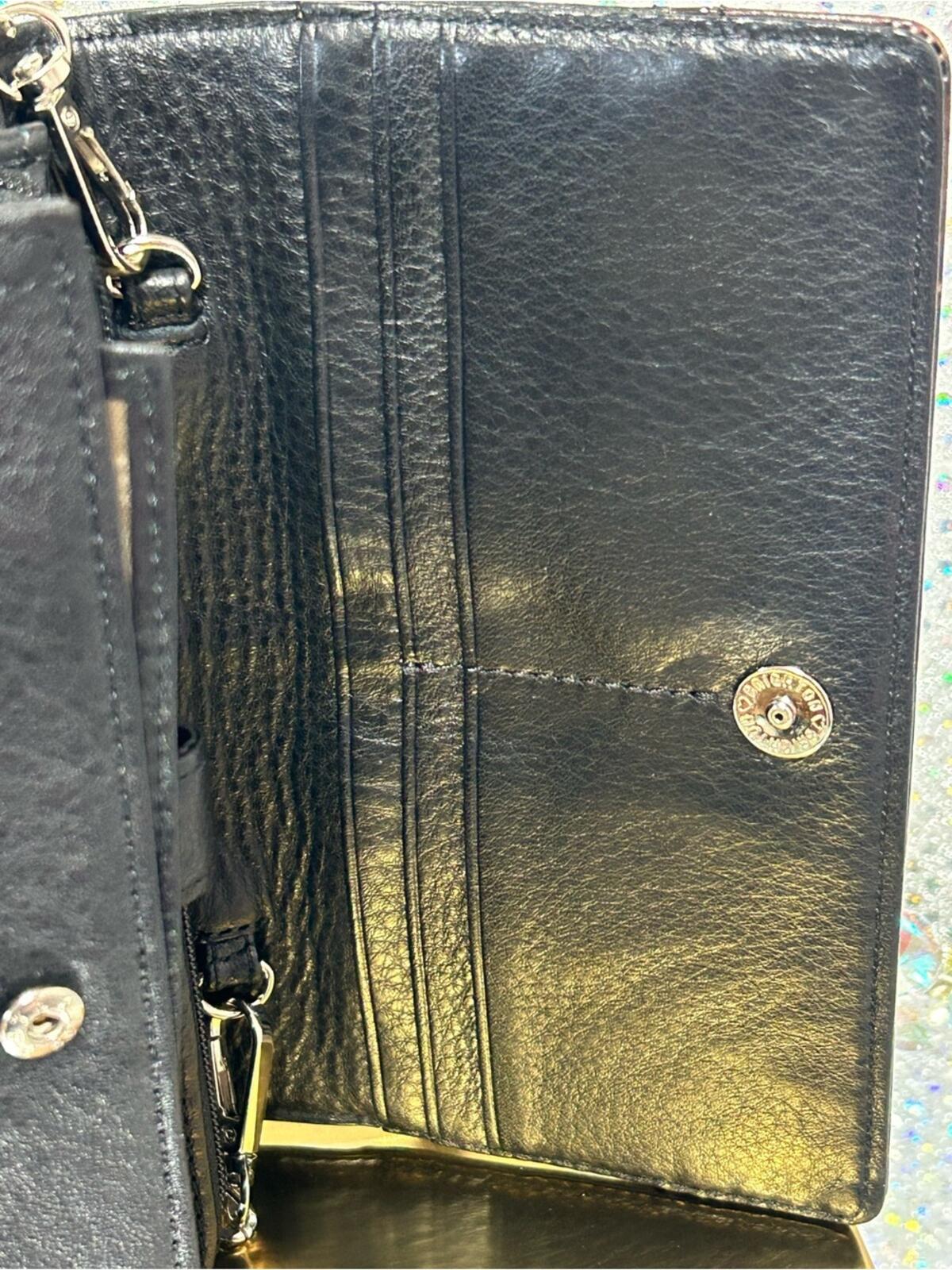 Brighton Black and Brown Leather Shoulder Bag with Silver-Tone Clasp