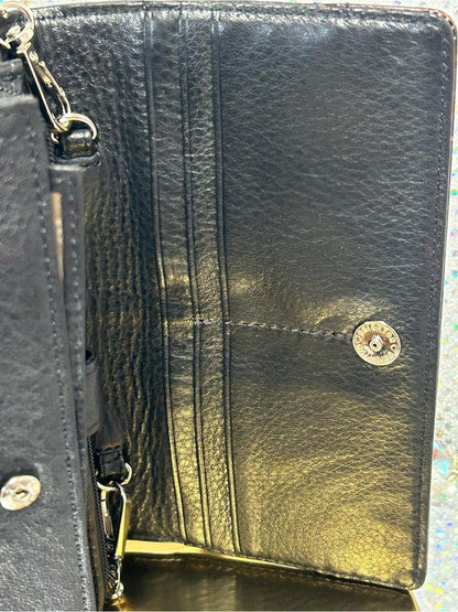 Brighton Black and Brown Leather Shoulder Bag with Silver-Tone Clasp