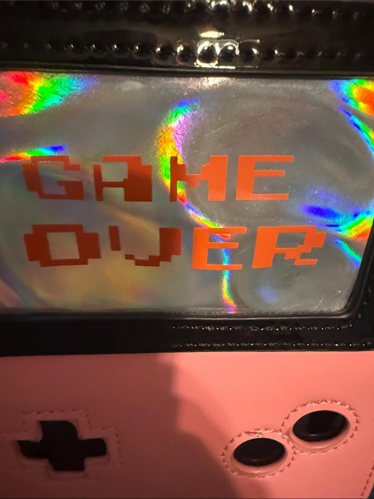 Custom Brand Pink Gamer Console Crossbody Bag with Holographic Screen - Y2K Chic