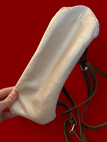 White and Cream Owl Themed Backpack with Envelope Detail