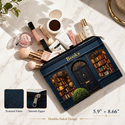 Bookstore Makeup Bag Library Cosmetic Pouch Book Lover Gift