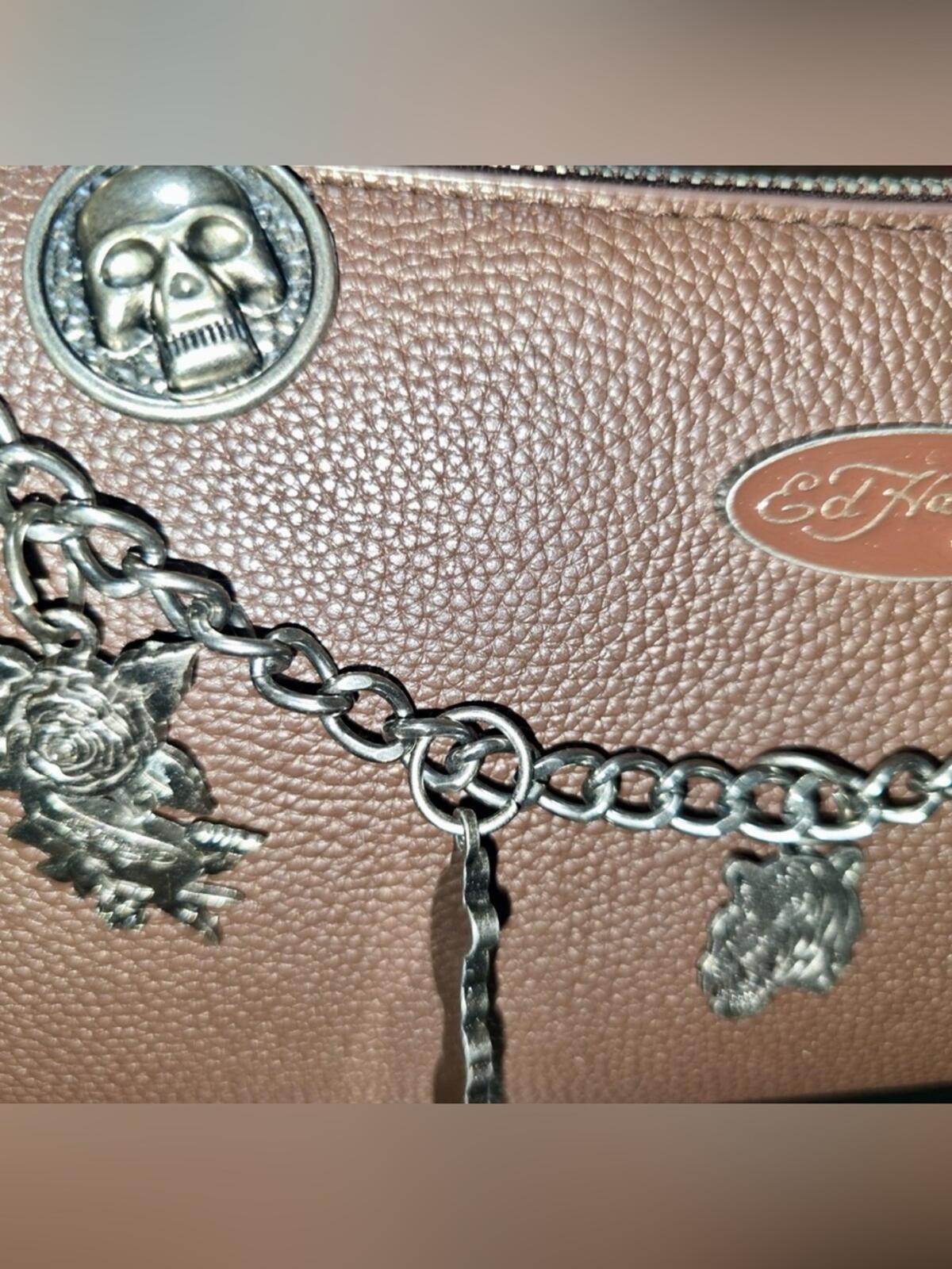 Ed Hardy Chocolate Brown Charm Crossbody Bag NWT